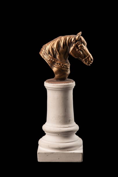 bronze muzzle horse, sculpture, plaster column, gypsum