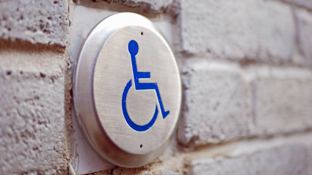 Disabled sign in Montreal stock photo