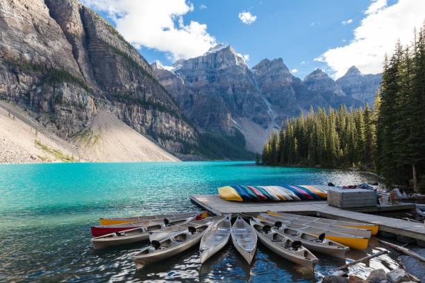 istock canoas at moraine lake banff national park alberta canada 826880828