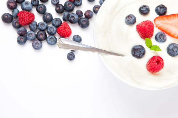 istock Dessert of berries with cream 826924106