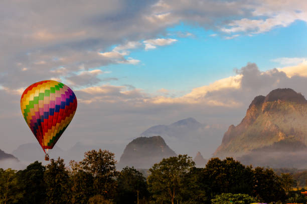 istock Colorful hot air balloon is flying 826924774