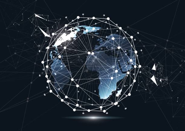 istock Global network connection. World map point and line composition concept of global business. Vector Illustration 826925802