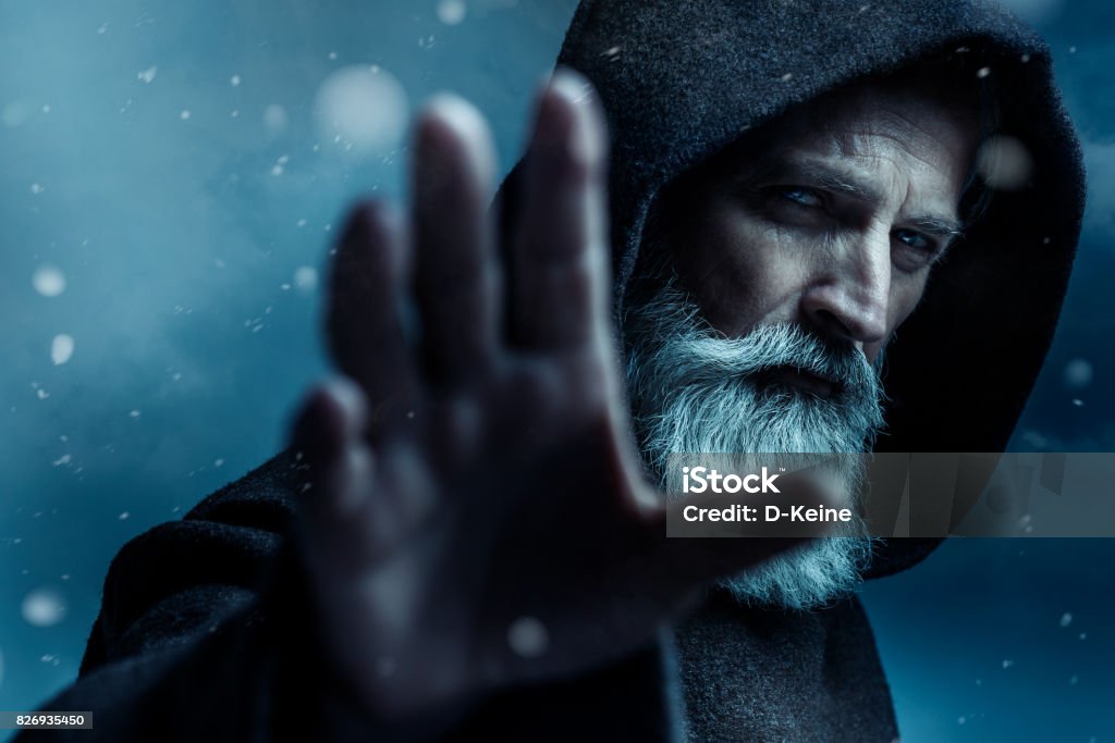 Monk Monk wearing traditional clothes Wizard Stock Photo