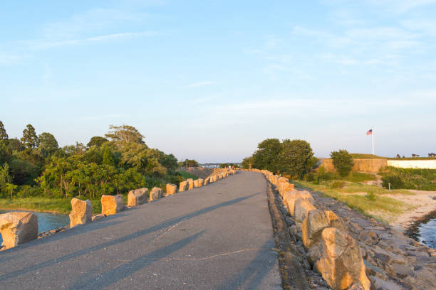 istock footpath and big stone with the sea view 826936194
