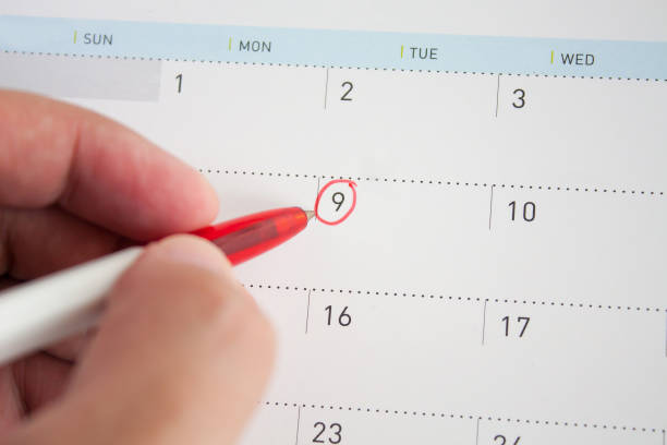 istock Red circle mark on the calendar 826951326