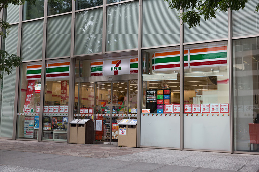 Tokyo, Japan - September 29, 2015 : 7-Eleven Convenience Store in Tokyo Prefecture, Japan. 7-Eleven is a international chain of convenience stores.