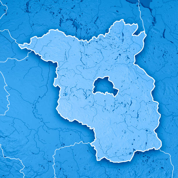istock Brandenburg Bundesland 3D Render Topographic Map Blue 826986556