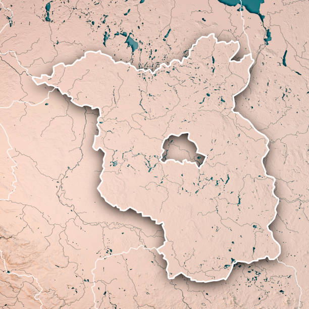 istock Brandenburg Bundesland 3D Render Topographic Map Neutral Border 826988932