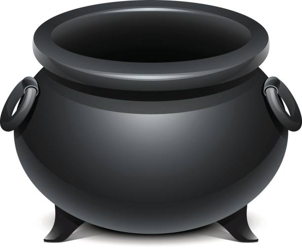 Little black fairy pot Little black emty fairy cauldron cauldron stock illustrations