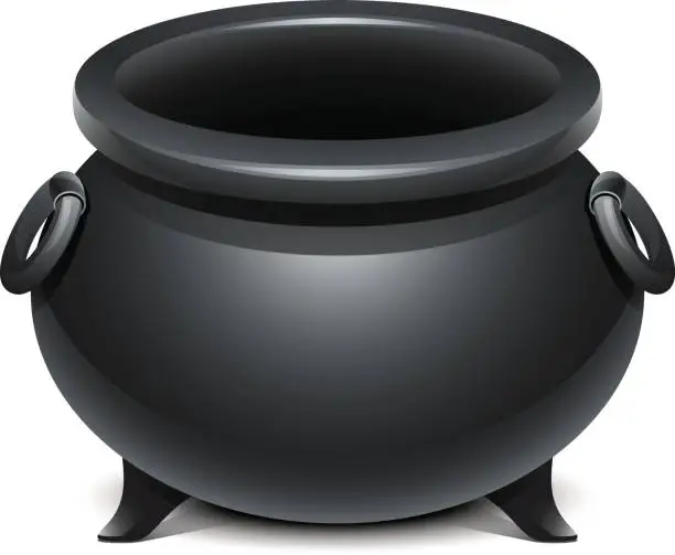 Vector illustration of Little black fairy pot