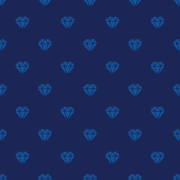 векторная иллюстрация. бесшовный узор с силуэтами бриллиантов на темно-синем фоне - adamant mountains stock illustrations