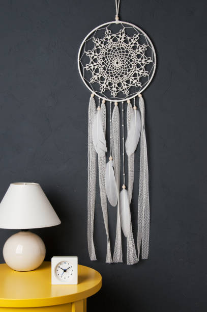 istock Cream crochet doily dream catcher 826990568