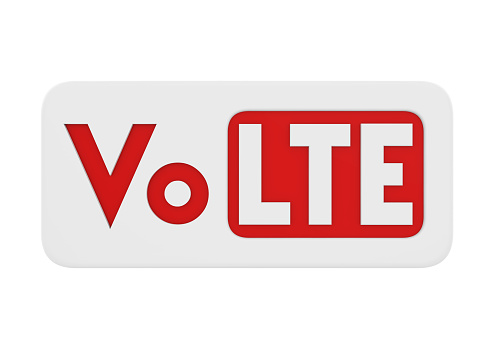 Voice over LTE (VoLTE) Sign isolated on white background. 3D render