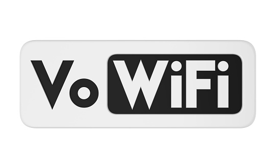 Voice over LTE (VoWiFi) Sign isolated on white background. 3D render