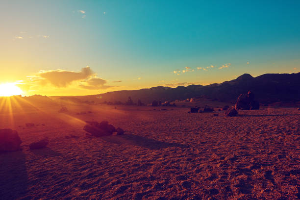 istock volcanic and arid landscape in the morning 827000280