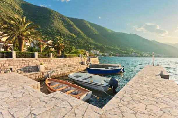 A small bay with boats. Kotor. Montenegro