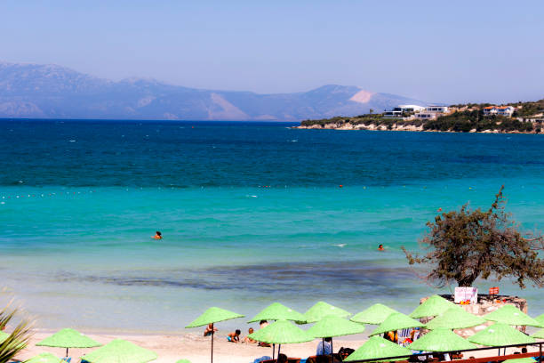 istock Panorama on a beach of Cesme (Izmir - Turkey) 827021494