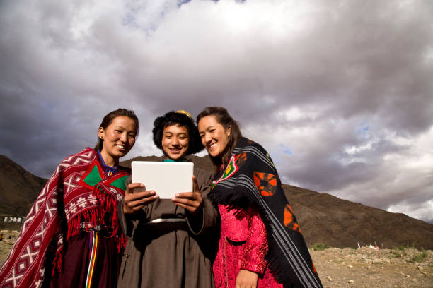 istock Man and women using digital tablet at Leh Ladakh 827021816