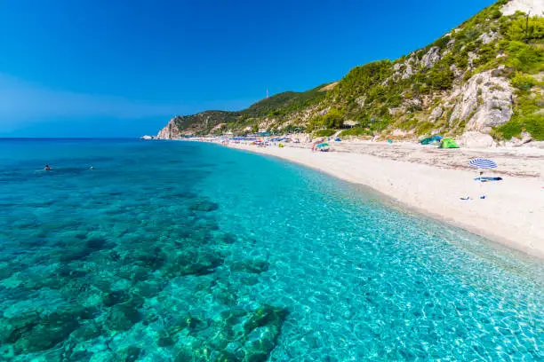 Clear water at Ionian sea, Lefkada island , Greece