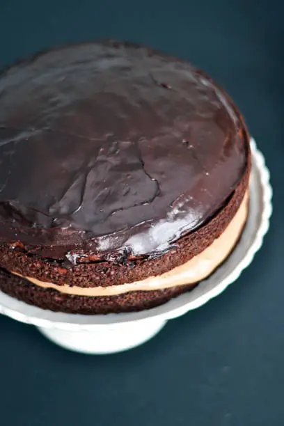 Chocolate cake, milk chocolate filling, and a chocolate ganache make this chocolate dream cake.