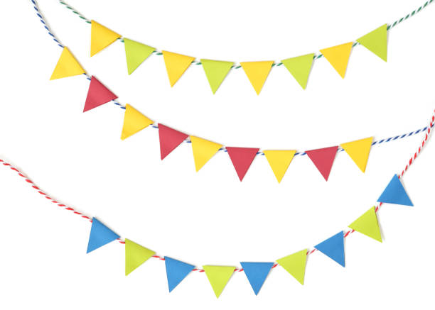 istock Colorful bunting paper cut on white background 827025368