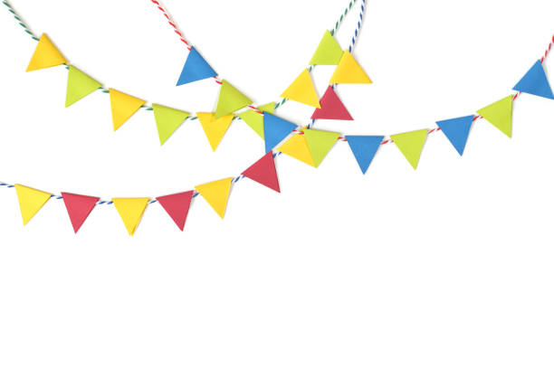 istock Colorful bunting paper cut on white background 827025370