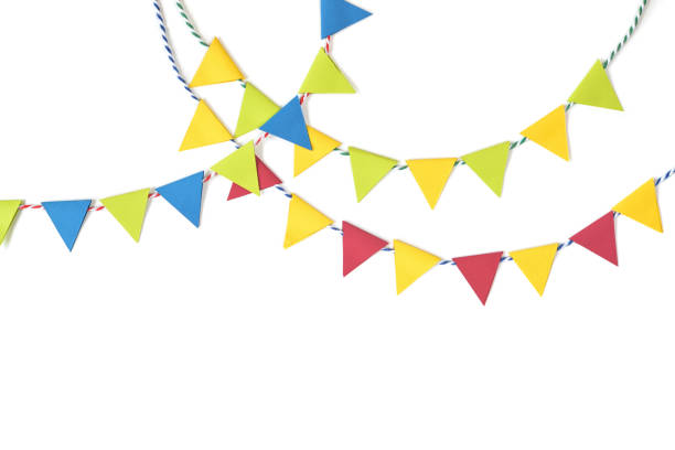 istock Colorful bunting paper cut on white background 827025378