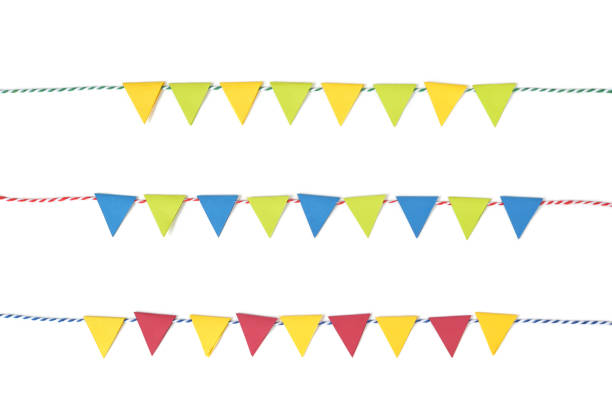 istock Colorful bunting paper cut on white background 827025420