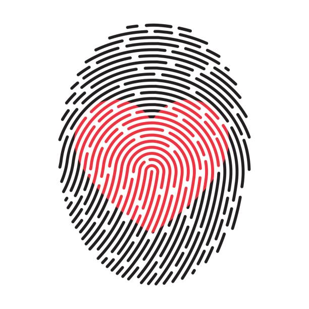 Modern Fingerprint Eps10 vector illustration with layers (removeable) and high resolution jpeg file included (300dpi). farbton stock illustrations