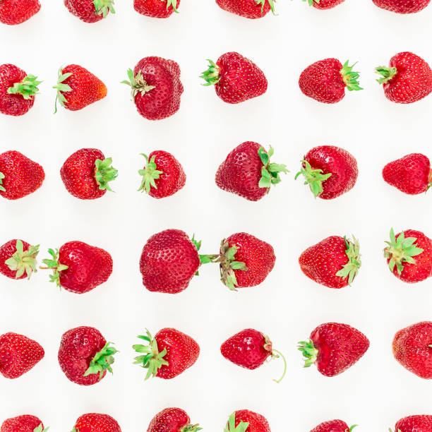 istock Strawberry isolated on white background. Flat lay. Top view. 827037528