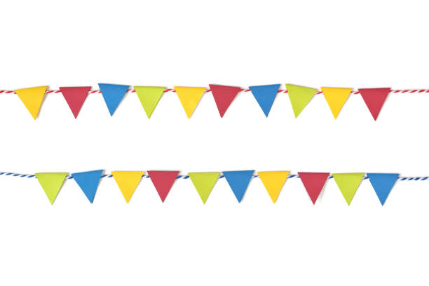 istock Colorful bunting paper cut on white background 827043382
