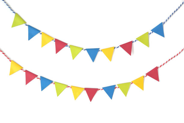 istock Colorful bunting paper cut on white background 827043386