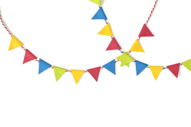 istock Colorful bunting paper cut on white background 827043498