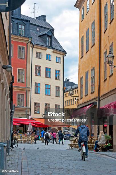 Colourful Gamla Stan Stockholm Sweden Stock Photo - Download Image Now - Alley, Architecture, Beauty