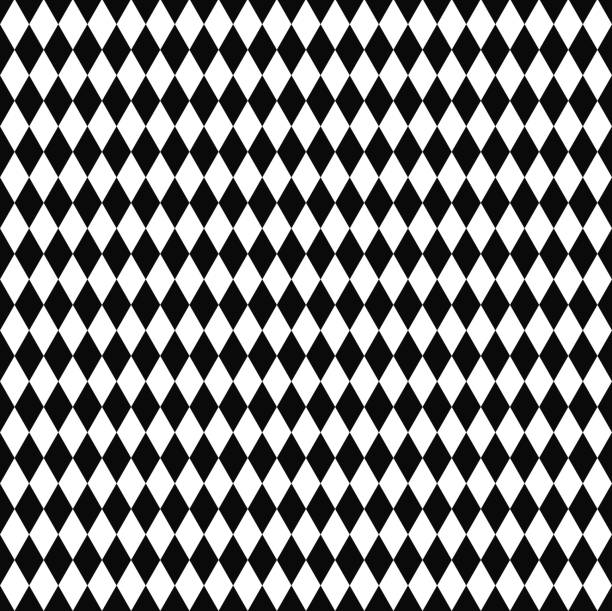 wektorowy bezszwowy wzór. geometryczna tekstura. czarno-białe tło. monochromatyczny wzór w kształcie rombu. - pattern geometric shape diamond shaped backgrounds stock illustrations