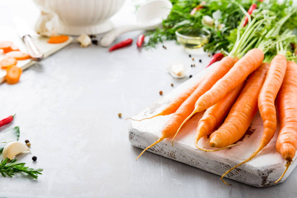 istock Ingredients for carrot soup 827048212