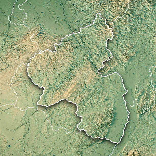 istock Rheinland-Pfalz Bundesland 3D Render Topographic Map Border 827051210