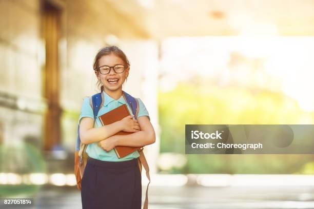 Girl With Backpack Stock Photo - Download Image Now - Child, Elementary Student, Satchel - Bag