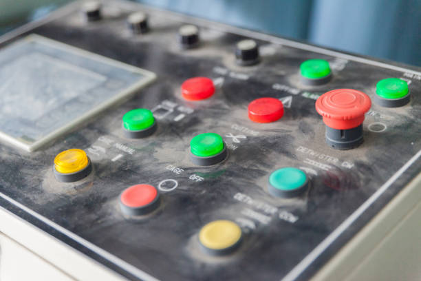 istock control system  box of the machine in factory 827051954