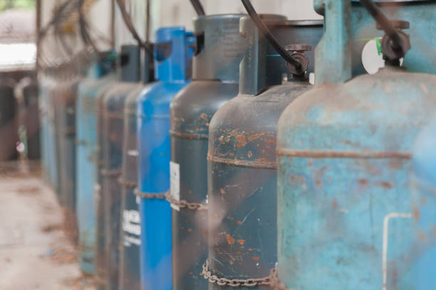 istock Gas tank in textile factory 827061776