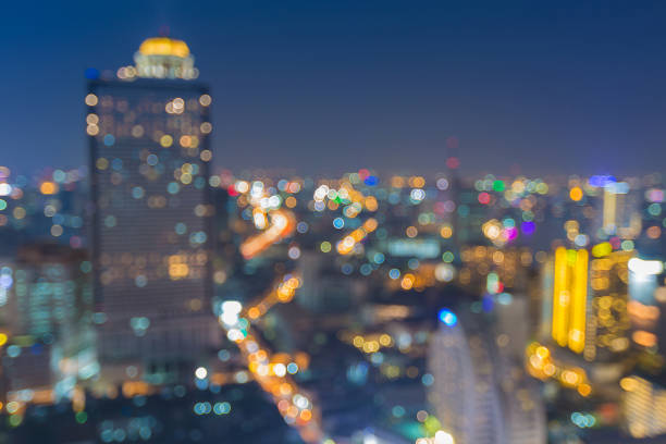 istock Night blurred bokeh city downtown blurred bokeh light 827062182