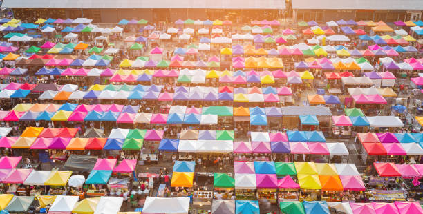 istock Weekend flea market roof top 827065038