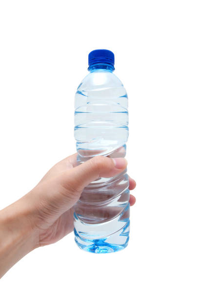 istock Holding water bottle (Clipping Path!) isolated on white background 827065098