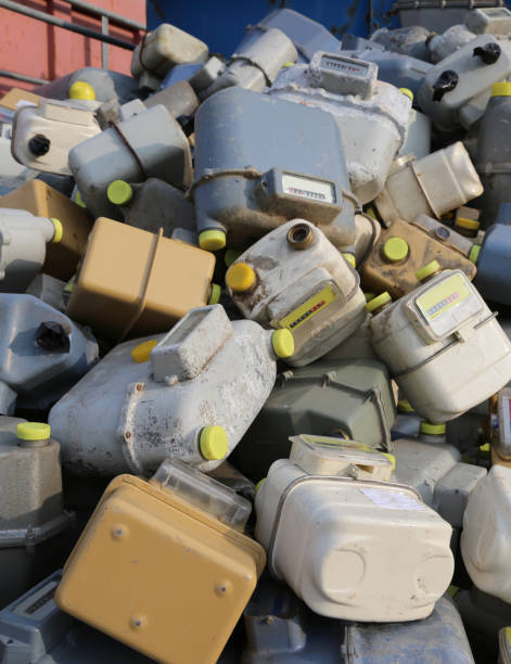 istock discharged gas mter counters into a dump of polluting material 827065142
