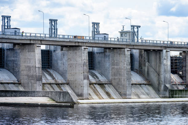 istock hydro electric power station gates for water 827068418