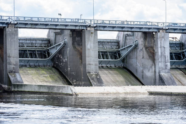 istock hydro electric power station gates for water 827068422