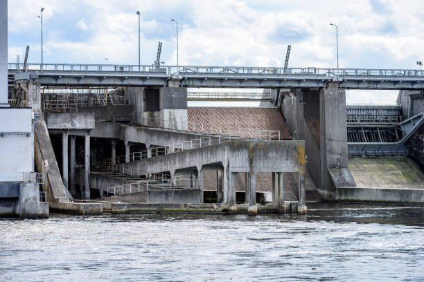 istock hydro electric power station gates for water 827068436