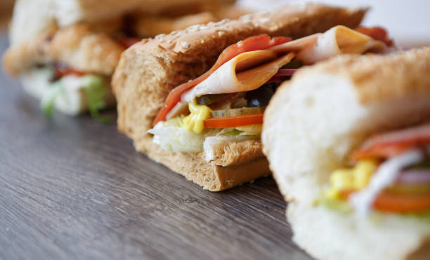 istock Fast food restaurant sandwiches & salad menu 827068524