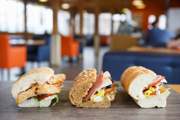 istock Fast food restaurant sandwiches & salad menu 827078208