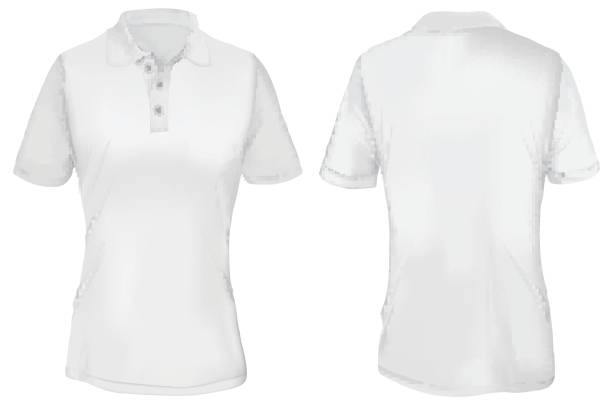 女性のための白ポロシャツ テンプレート - ポロシャツ点のイラスト素材／クリップアート素材／マンガ素材／アイコン素材